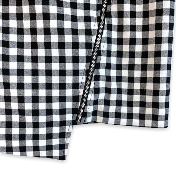 Le Château Asymmetrical Gingham Plaid Zip Detail Skirt - Picture 3 of 6